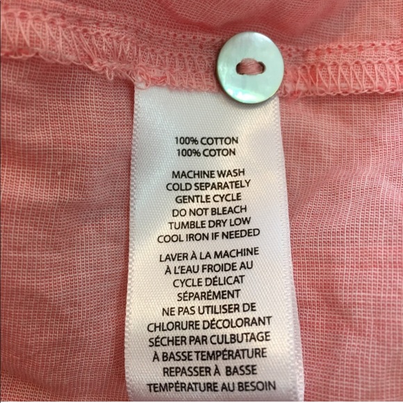 SOLD Large BLL NY Collarless Pleated Button Up Top - Picture 3 of 8